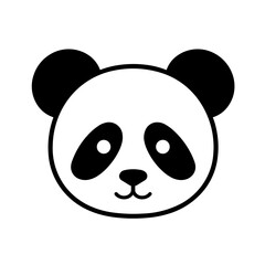 Simple Panda face flat icon