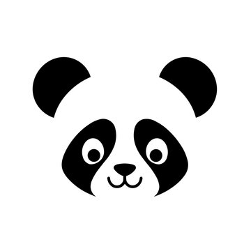 Simple Panda face flat icon