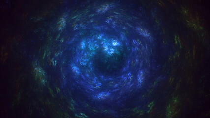 Obraz premium 3D manual rendering abstract blue fractal light background. Its not AI Generatd illustration.