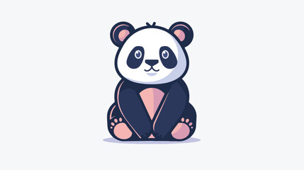 Flat logo of vector cute animal cartoon