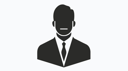 Glyph businessman icon avatar symbol - Black flat vector - obrazy, fototapety, plakaty