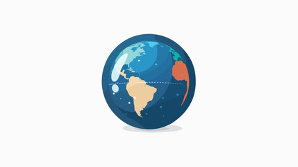 Global database on blue buttonclean vector flat vector