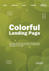 Fototapeta na wymiar Colorful gradient landing page design