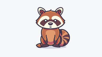 Flat logo of vector cute animal cartoon