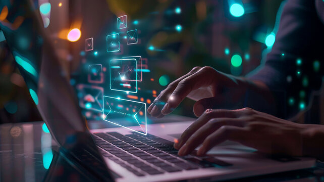 An Email Icon Pops Up From A Laptop Computer