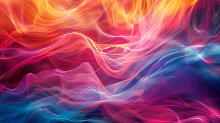 Abstract waves of vibrant color pulsating with energy and movement.