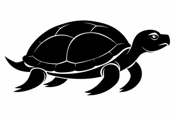 turtle black silhouette vector with white background.