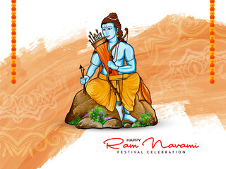 Elegant Happy Shree Ram Navami Indian festival greeting card