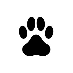 Simple pet paw black icon