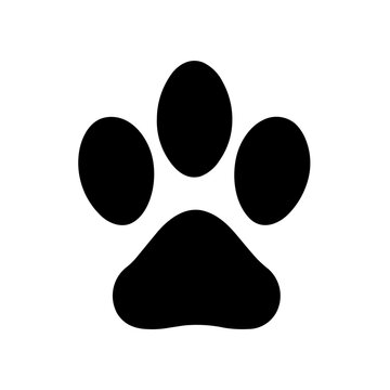 Simple pet paw black icon