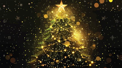Fototapeta na wymiar Illustration Christmas tree for cold winter new year 