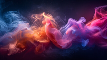  Colorful splash. Liquid and smoke explosion of colors on dark  background,. Abstract pattern....