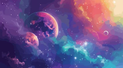 Poster Landscape background of fantasy alien galaxy nebula  © Nobel