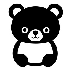 Simple bear black icon