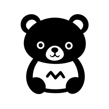Simple bear black icon