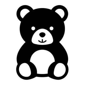 Simple bear black icon