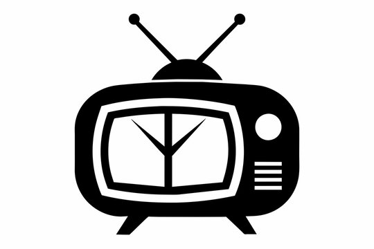 recommend clip art: TV logo black silhouette with white background.