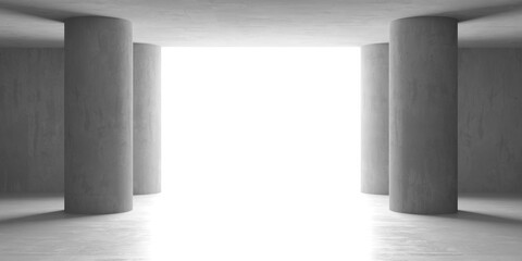 Abstract empty concrete interior. Minimalistic dark room design template - 768483547