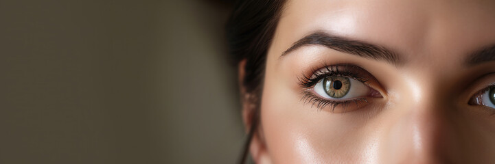 Brown Eye with Delicate Eyebrows in Natural Light