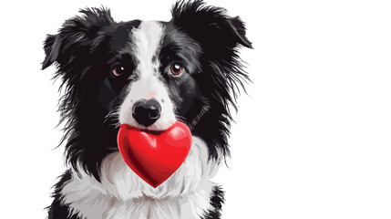 St. Valentines Day concept. Funny portrait cute puppy