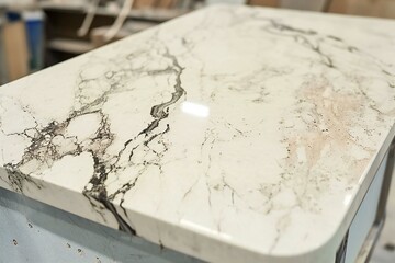 Marble countertop in a furniture store,  Marble counter top in a furniture store