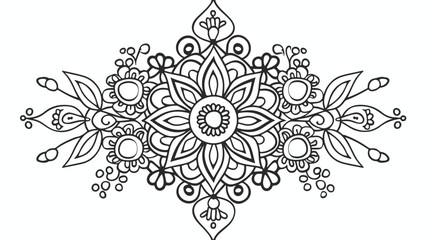 Mehndi flower pattern for Henna drawing and tattoo.