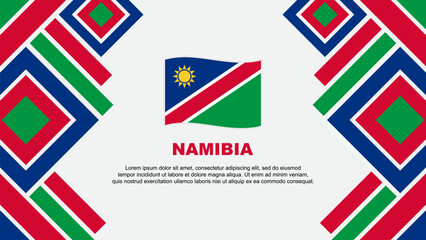 Namibia Flag Abstract Background Design Template. Namibia Independence Day Banner Wallpaper Vector Illustration. Namibia