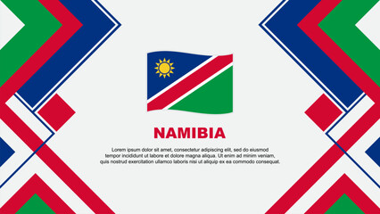 Namibia Flag Abstract Background Design Template. Namibia Independence Day Banner Wallpaper Vector Illustration. Namibia Banner