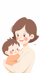 Hand drawn cartoon mother's day illustration
