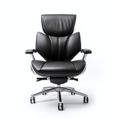 black office director desk chair isolated on white background
