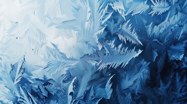 Frost patterns on glass for a winter festival flyer background