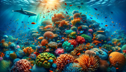 Fototapeta na wymiar Beneath the Surface: The Coral Kingdom