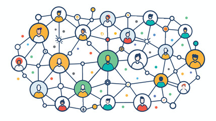 Networking Line Filled Vector Icon Design flat vector