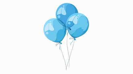 One blue balloons. illustration isolated on white background