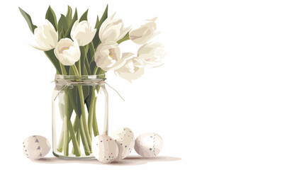 White Tulips in a Jar