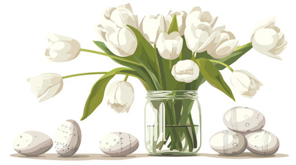 White Tulips in a Jar