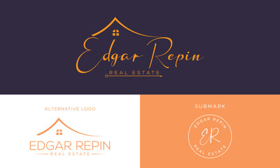 Real estate logo realtor logo property logo design vector template