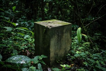 Old concrete block in the jungle, Thailand, South East Asia