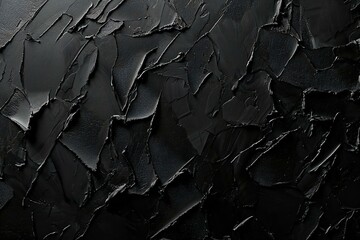 Black cracked paint on a black wall,  Abstract background for design