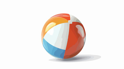 Beach ball flat vector isolated on white background 