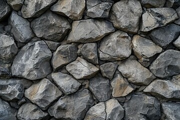 Background of stone wall texture,  Close up of grey stone wall