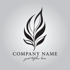 Leaf logo company design vector image on the white background