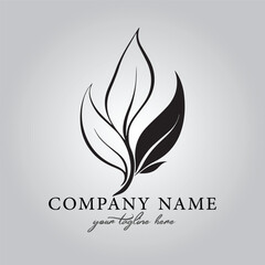 Leaf logo company design vector image on the white background