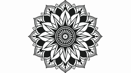 Black and white mandala vector isolated on white. Vect