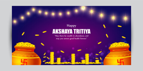 Vector illustration of Happy Akshaya Tritiya social media feed template