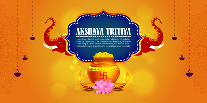 Vector illustration of Happy Akshaya Tritiya social media feed template
