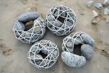 Pebbles on the beach of the Baltic Sea in Poland - obrazy, fototapety, plakaty