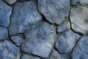 Close-up of blue stone wall texture for use as background