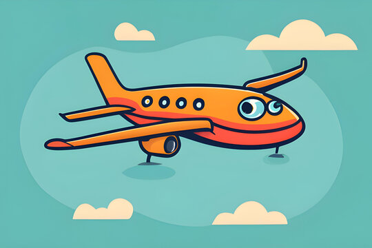 Cartoon line art for an airplane