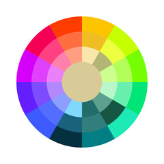 Obraz premium Color Wheel Vector Flat Icon